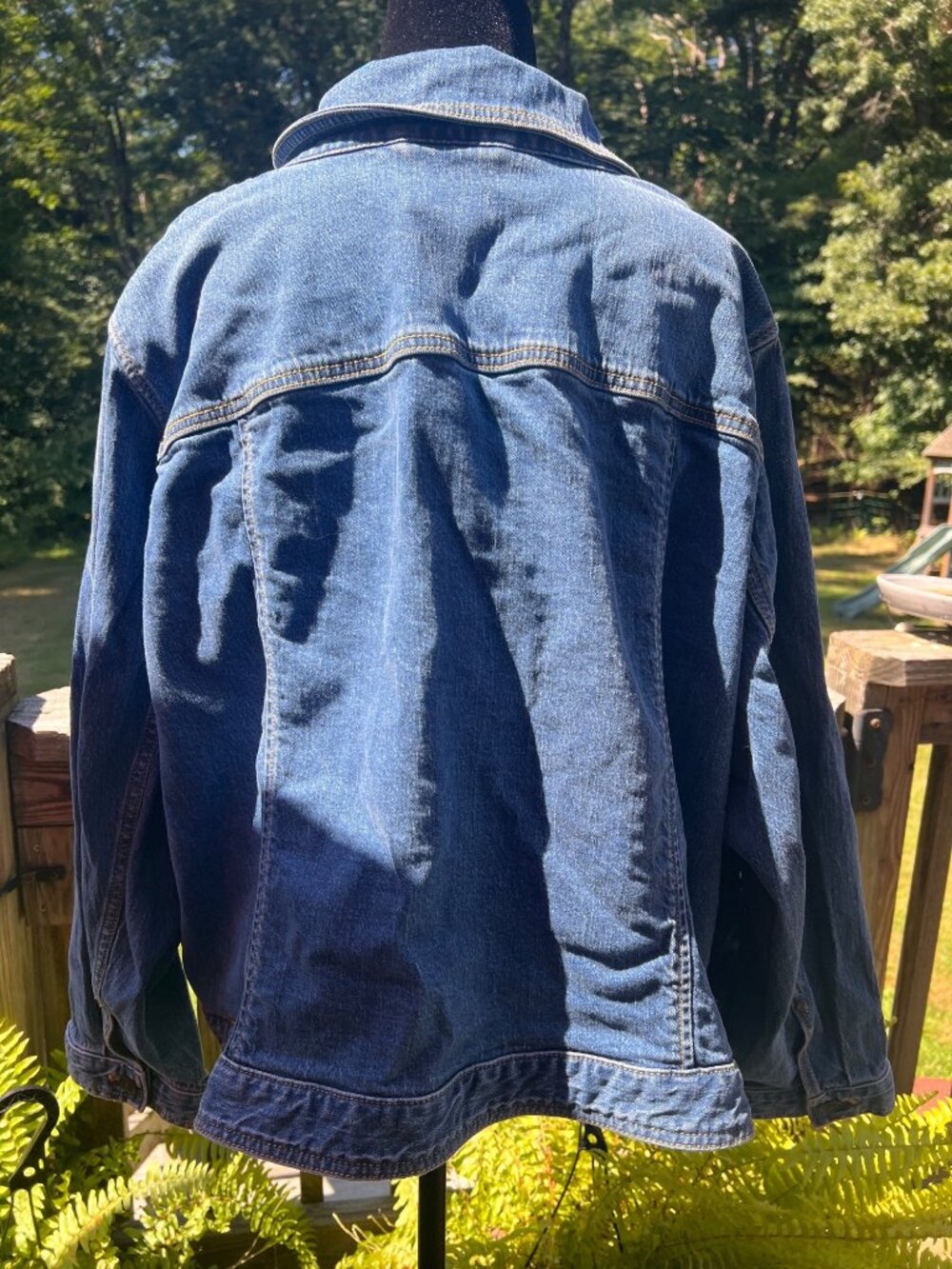 Talbots denim jacket 3X Plus Petite Button Front Pockets Womens classic style - Picture 4 of 9